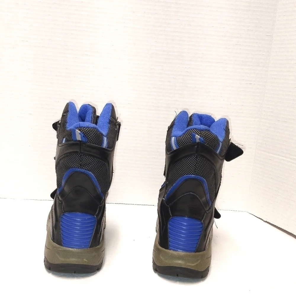 Sporto Kids Winter Boots Black & Blue Insulated Snow Boots Size 2